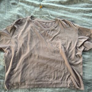 Casual Mauve Women's Workout Cropped TShirt